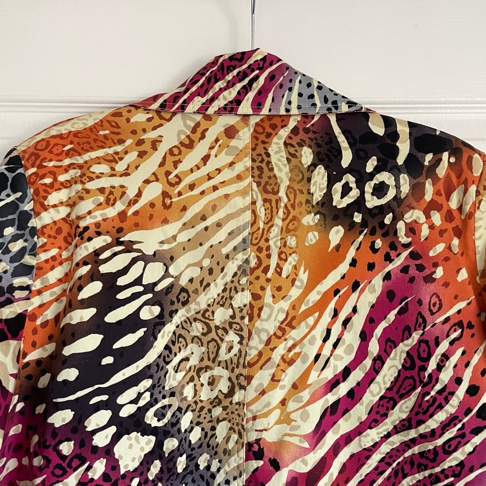 Patrick Christopher Women’s Vintage Rainbow Multicolor Zebra Print Blazer - 1X - Picture 6 of 10